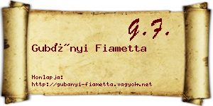 Gubányi Fiametta névjegykártya